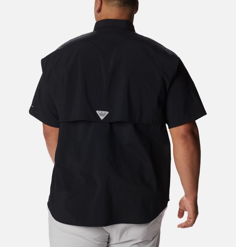 Men's Columbia PFG Bahama II Short Sleeve Shirts Black | Plus Size CA-T56CA